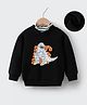 Kookie Kids Full Sleeves Winter T-Shirt with Dino & Text Print - Black