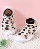 Cute Walk by Babyhug Slip On Socks Shoes with Cheetah Theme Print -  White