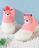 Cute Walk by Babyhug Slip On Socks Shoes Teddy Print -  Pink