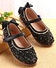 Babyoye Embellished  Ballerinas with Velcro Closure - Black