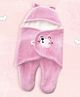 Mylo Essentials Ultra-Soft Cute Baby?Swaddling Wrapper, Sleeping Bag Cum All Season Ac Blanket -Multipurpose, Android Hoodie Teddy Bear|0-6 Months (Light Pink)