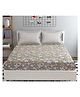 UrbanArts 400TC Luxury Glace Cotton King Size Bedsheet with 2 Pillow Covers - Light Green Printed