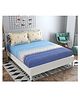 UrbanArts 400TC Luxury Glace Cotton King Size Bedsheet with 2 Pillow Covers - Blue Printed