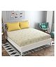 UrbanArts 400TC Luxury Glace Cotton King Size Bedsheet with 2 Pillow Covers - Yellow Printed