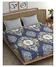 UrbanArts 400TC Luxury Glace Cotton King Size Bedsheet with 2 Pillow Covers |Grey Melange Printed