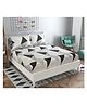 UrbanArts 400TC Luxury Glace Cotton King Size Bedsheet with 2 Pillow Covers |Black Grey Printed