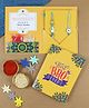Asthetika  Set Of 2  Evil Eye Elephant & Flower Embellished Rakhis  In Greeting Card With Roli Chawal - Blue