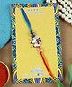 Asthetika Elephant Designed & Stone Detailed Rakhi With Roli Chawal - Blue