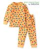 Babyoye Cotton Modal Full Sleeves Thermal Vest & Pant Set with Car Print - Yellow