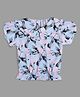 Actuel Half Sleeves Floral Printed Top - Pink Blue & Black