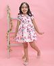 KIDSDEW Half Sleeves Floral Printed Dress - Pink