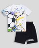 Unicorns Cotton Half Sleeves   Football  Printed Co Ord Set - White & Black