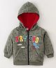 Cucumber Full Sleeves Hooded Sweatjacket With Dino Print & Patch Work Detailing - Olive Green