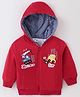 CUCUMBER Sinker Knit Full Sleeves SweatJacket With Vehicle Embroidery- Red