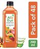AloFrut Mixed Fruit Drink with Tasty Aloevera Chunks & Juice - 200 ml each Pack of 48