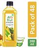 AloFrut Pineapple Fruit Drink with Tasty Aloevera Chunks & Juice - 200ml each Pack of 48