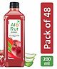 AloFrut Anaar Fruit Drink with Tasty Aloevera Chunks & Juice - 200ml each Pack of 48