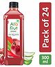 AloFrut Anaar Fruit Drink with Tasty Aloevera Chunks & Juice - 300ml each Pack of 24