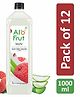 AloFrut Litchi Fruit Drink with Tasty Aloevera Chunks & Juice - 1000ml each Pack of 12