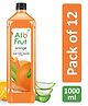 AloFrut Orange Fruit Drink with Tasty Aloevera Chunks & Juice - 1000ml each Pack of 12