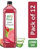 AloFrut Guava Fruit Drink with Tasty Aloevera Chunks & Juice - 1000ml each Pack of 12