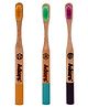 Adore Tridosa Kids Bamboo Wooden Toothbrush with Super Soft Bristles- Pack of 3