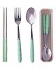 Adore Bon Vivant Portable Cutlery Set with Anti-Bacterial Storage Case -  Green