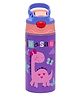 Adore Helios Double Wall Insulated Stainless Steel  Sipper with Handle- 350ml- Purple Dino