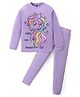 Unicorns Cotton Knit Full  Sleeves Sleepy Unicorn Printed Night Suit -  Purple & Lavender