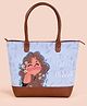 Kalankit Designer Tote Bags | Everyday Tote Bags For Women | Vegan Leather Printed Tote Bag For Work | blue