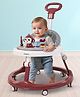 Baybee Drono Pro Baby Walker for Kids Round Kids Walker with Parental Push Handle & 4 Seat Height Adjustable Activity Walker for Baby with Musical Toy Bar & Footmat - Red