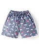 Enfance Core Cotton Elephant & Sky Printed Shorts - Grey