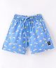 Enfance Core Cotton Elephant & Sky Printed Shorts - Blue