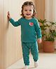 Babyoye Cotton Modal Knit Full Sleeves Thermal Inner Wear Set Mushroom Print -  Green