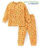 Babyoye Cotton Modal Blend Knit Full Sleeves Pullover Thermal Vest & Pant Set with Floral Print - Yellow