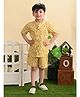 Superminis  Pure Cotton Half Sleeves Ducks Printed Co Ord Set -  Lemon Yellow