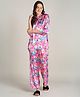 Zelena Polyester Three Fourth Sleeves Floral Printed Maternity Feeding Co-Ord Set With Concealed Nursing Access - Pink