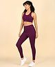 Zelena Nylon Solid  Ankle Length Postpartum Leggings - Wine