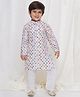 AJ Dezines Cotton Full Sleeves Animal Print Kurta Pyjama Set-Cream
