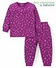 Babyoye Cotton Modal Knit Full Sleeves Thermal Inner Wear Set with Floral Print - Purple