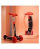 Kidsmate Cruiser Kick Scooter with Broad Wheels Without Lights| 3-Wheel Skating Scooter for Boys & Girls of Ages 6-12 Years | 5-Level Adjustable Height, and Easy Fold Design (Black)