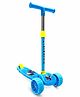 Kidsmate Cruiser Kick Scooter with Broad Wheels Without Lights, 3-Wheel Skating Scooter with 5-Level Adjustable Height and Easy Fold Design - Blue