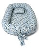 TIDY SLEEP MOM&ME Teal Leaf Poplin - Baby Nest for New Borns