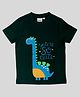 Junitos Cotton Half  Sleeves Dinosaur Printed T-shirt - Dark Green