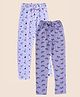 Junitos Pack Of 2 Cotton Bird Printed Ankle Length Leggings - Grey & White