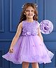 Mark & Mia Sleeveless Party Frock With Pearl  Floral Lace & Bow Detailing    - Lavender
