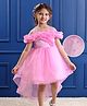 Mark & Mia  Sleeveless Ruffle &  Frills Party Frock with Floral Lace Detailing - Pink