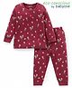 Babyoye Cotton Modal Knit Full Sleeves Thermal Inner Wear Set with Floral Print-Maroon