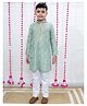 M'andy Full Sleeves Floral Printed Kurta With Pyjama - Green