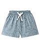 Evimo Single Jersey Knit Above Knee Length Shorts with Floral Print - Medium Green